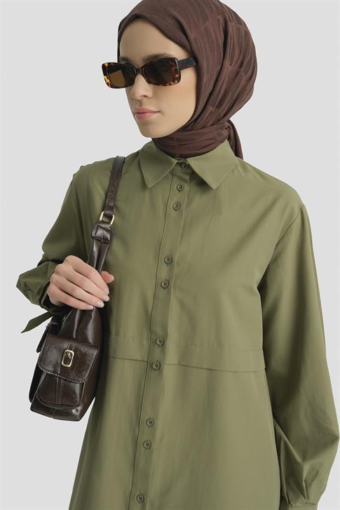 Armine Aller Parçalı Tunik Yağ Yeşili