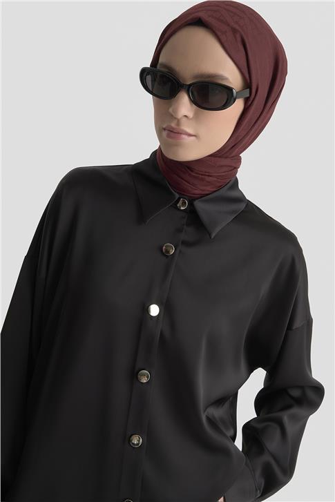 Saten Tunik Siyah