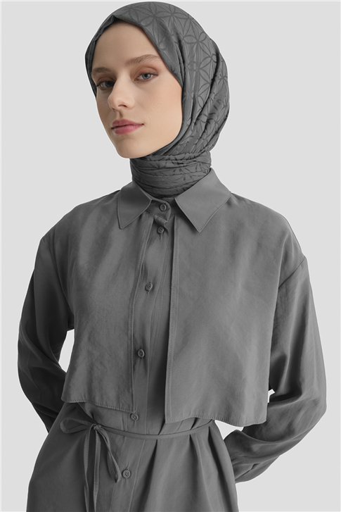 Aller Detaylı Tunik Gri