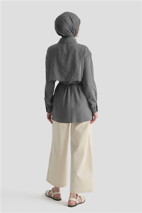 Aller Detaylı Tunik Gri