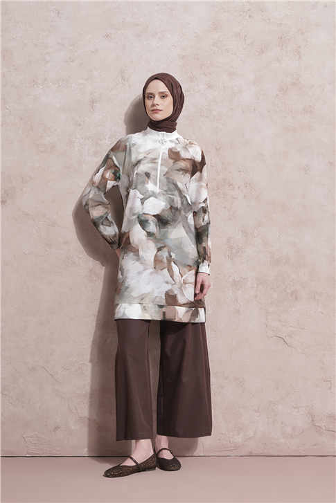 Desenli Tunik Yeşil