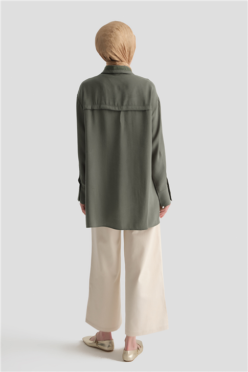 Sim Detaylı Tunik Haki