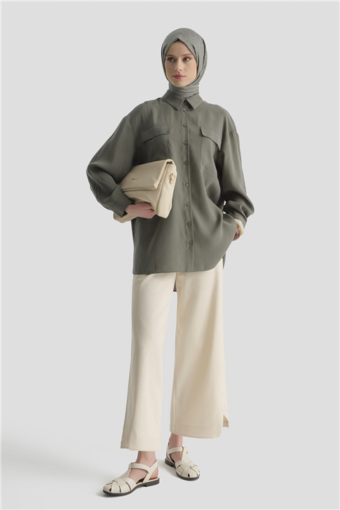 Cepli Modal Tunik Haki