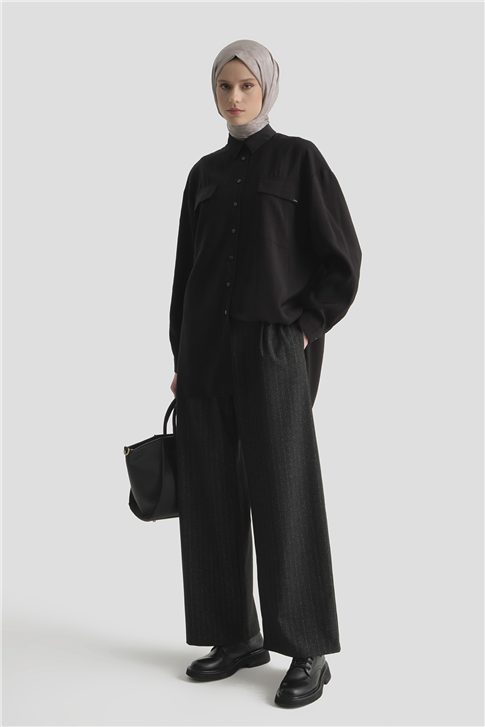 Cepli Modal Tunik Siyah