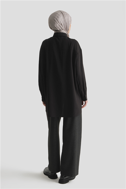 Cepli Modal Tunik Siyah