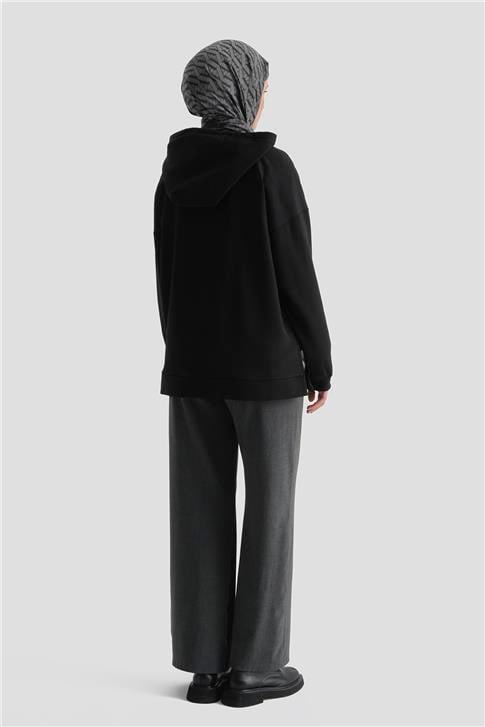 Kapüşonlu Sweat Siyah