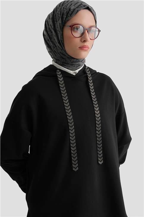 Kapüşonlu Sweat Siyah