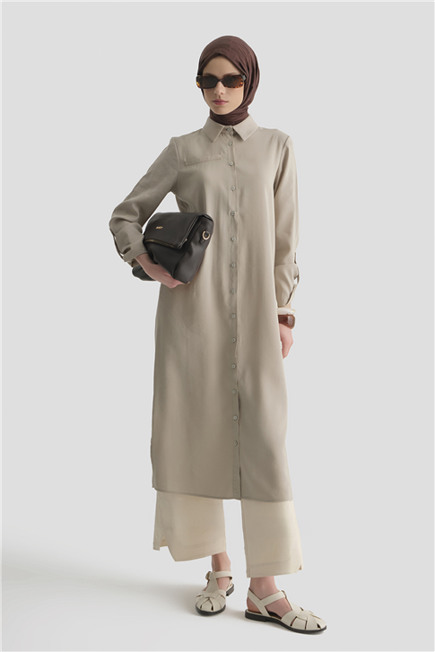 Tunik Elbise Bej