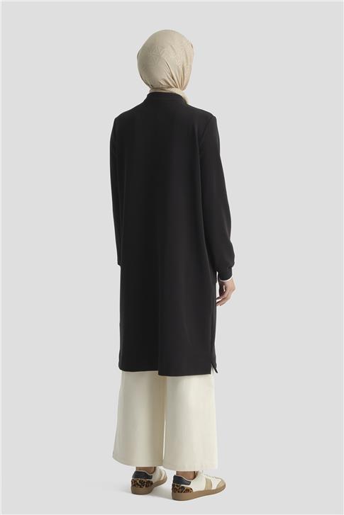 Armine Fermuar Detaylı Tunik Siyah