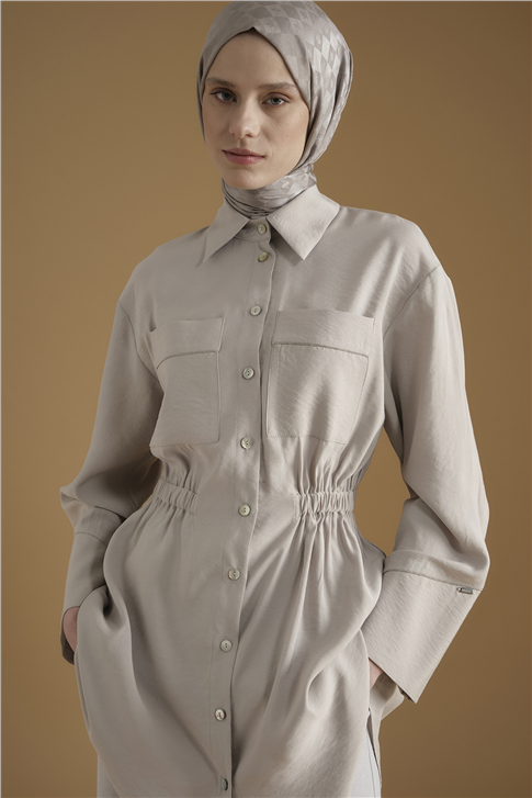 Modal Karışımlı Taş Detaylı Tunik Taş