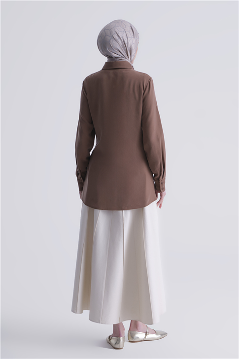 Bağlama Detaylı Tunik Camel