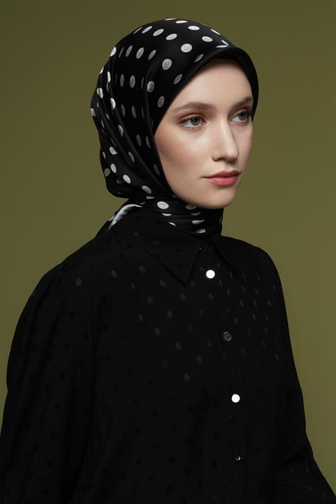 Viskon Jakarlı Tunik Siyah