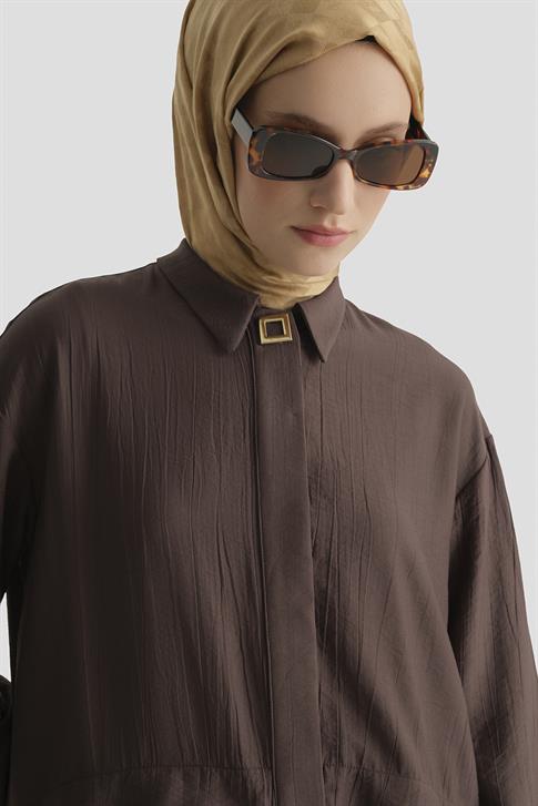 Aller Detaylı Tunik Kahverengi