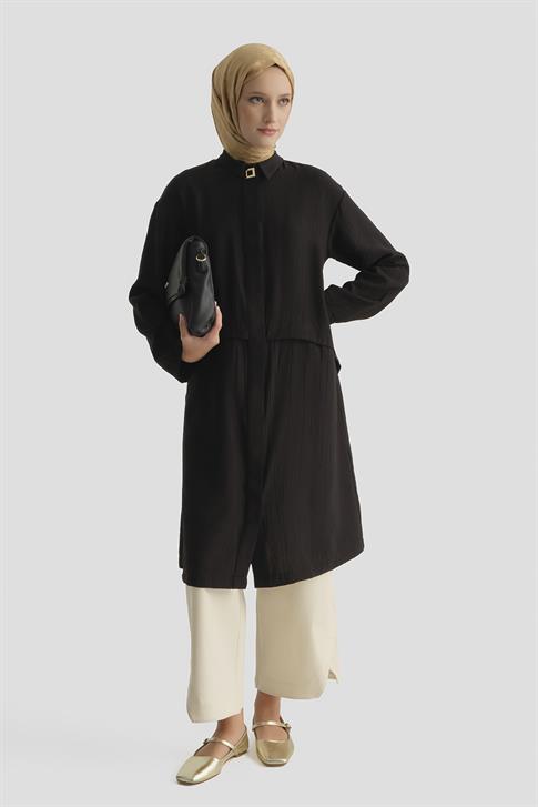 Aller Detaylı Tunik Siyah