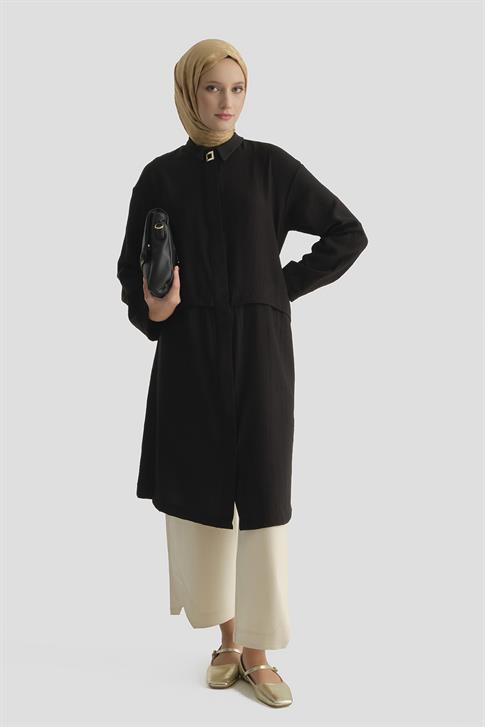 Aller Detaylı Tunik Siyah