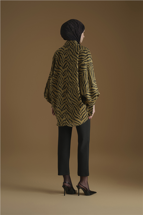 Jakarlı Tunik Yağ Yeşili