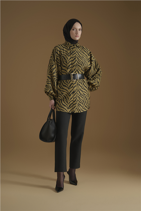 Jakarlı Tunik Yağ Yeşili