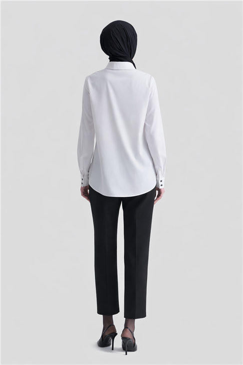 Çiçek Baskılı Tunik Ekru