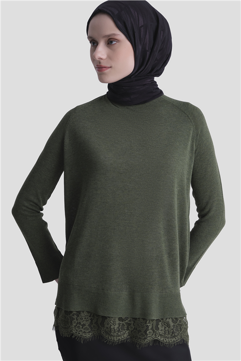 Dantelli Rayon Tunik Haki