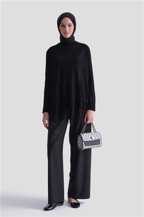Dantelli Rayon Tunik Siyah