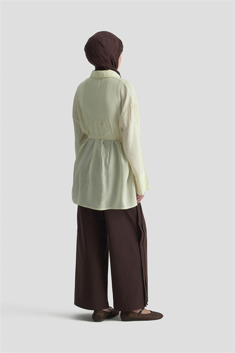 Kemer Detaylı Tunik Açık Sarı