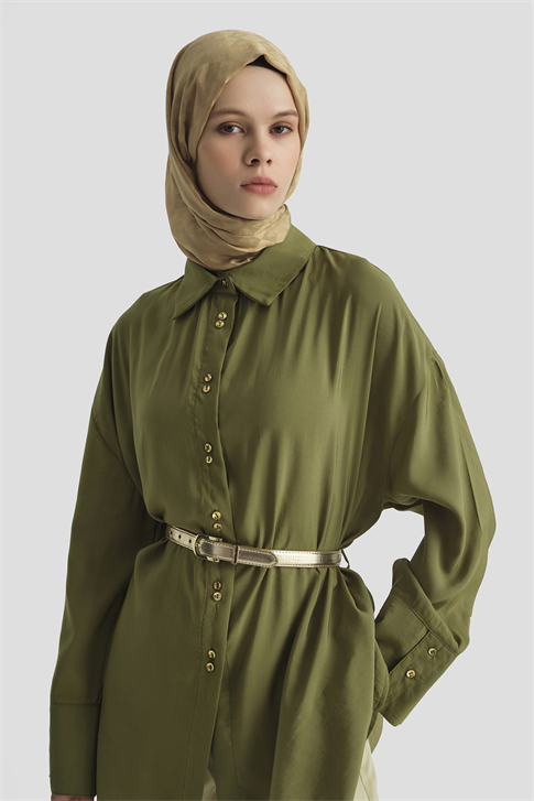 Kemer Detaylı Tunik Haki