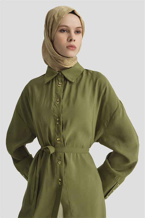 Kemer Detaylı Tunik Haki