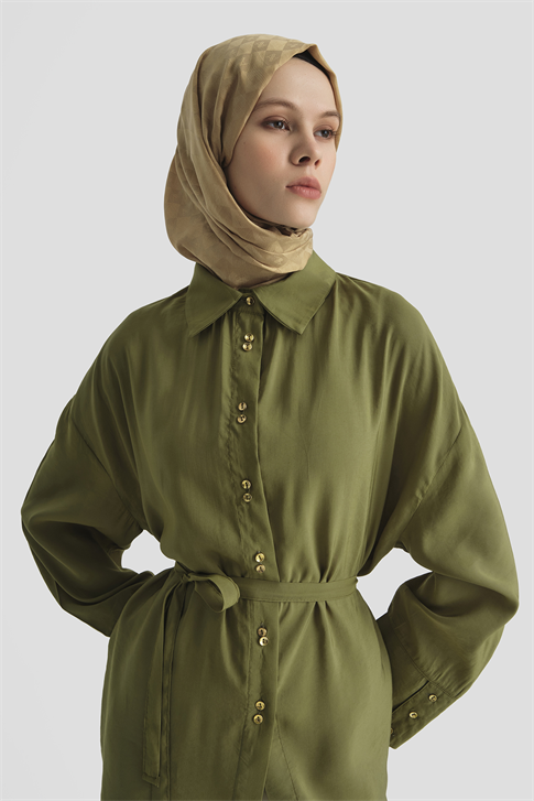 Kemer Detaylı Tunik Haki