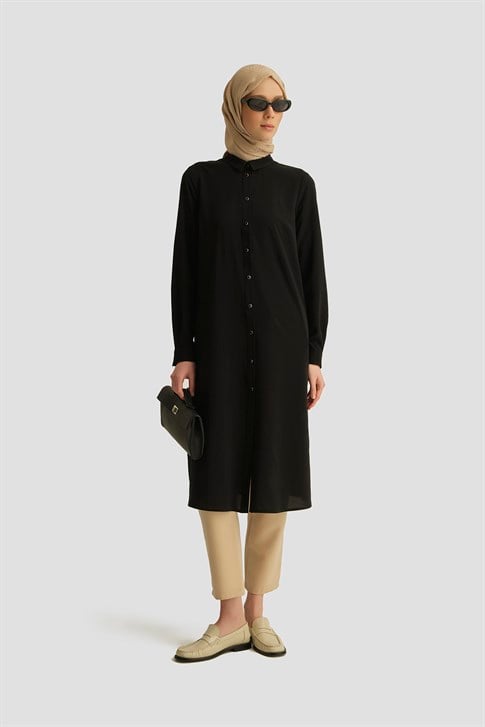 A Logolu Tunik Siyah