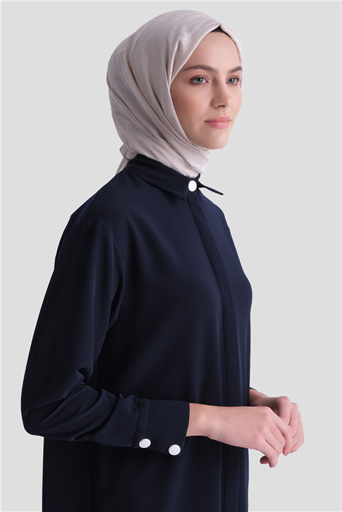 Zımba Detaylı Tunik Lacivert