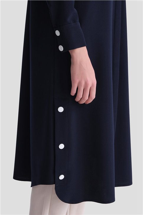 Zımba Detaylı Tunik Lacivert