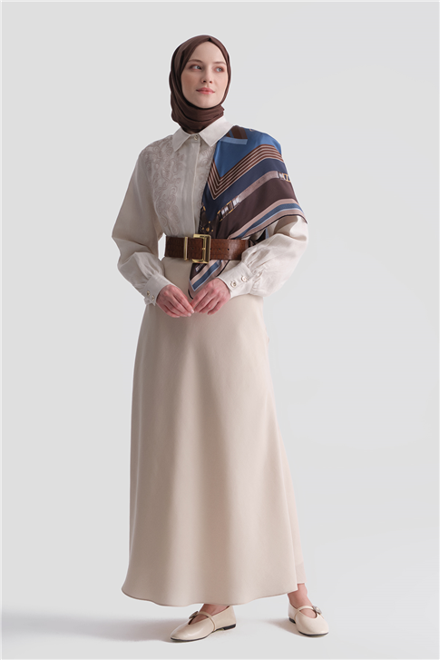 Nakış İşlemeli Tunik BEJ