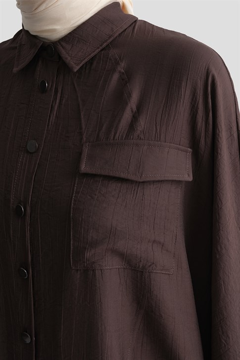 Rayon Karışımlı Tunik Kahve
