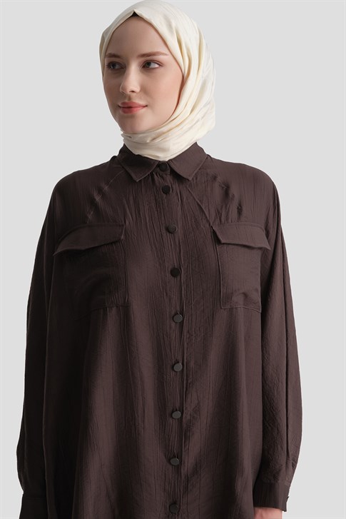 Rayon Karışımlı Tunik Kahve