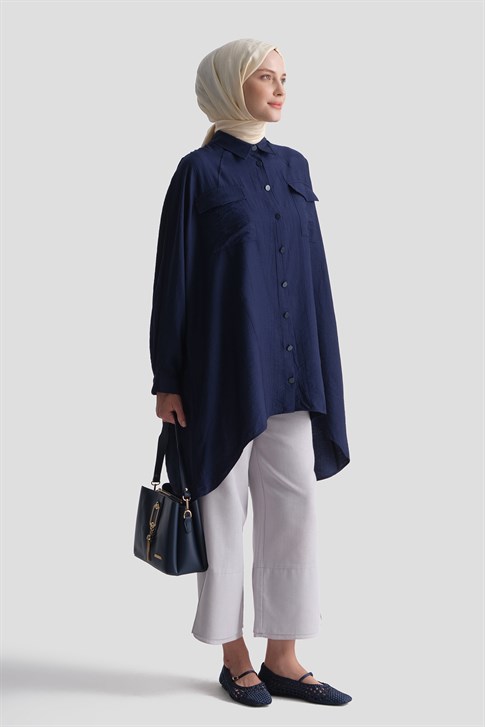 Rayon Karışımlı Tunik Lacivert