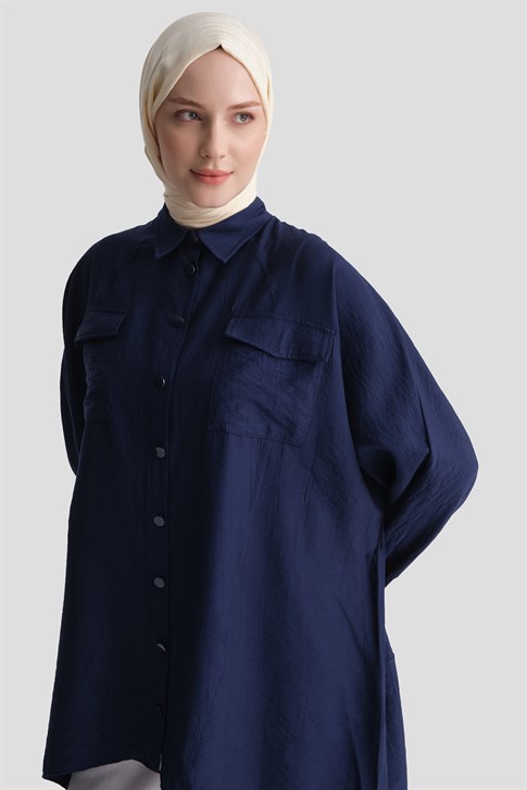 Rayon Karışımlı Tunik Lacivert