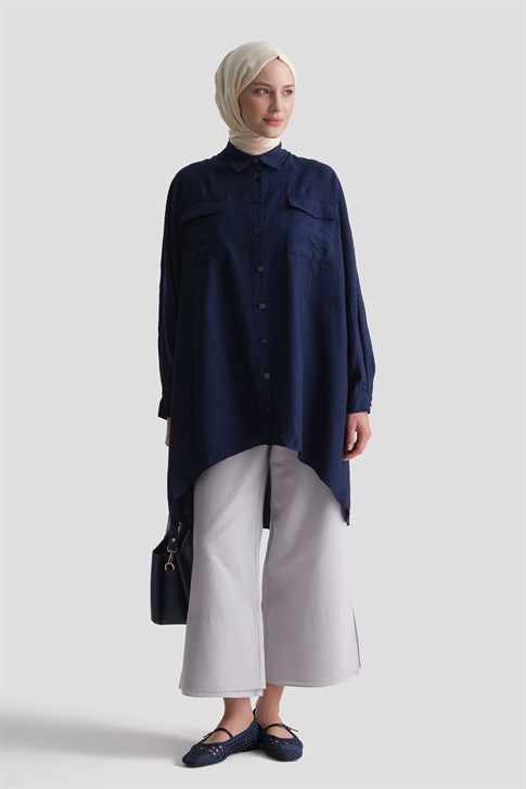 Rayon Karışımlı Tunik Lacivert