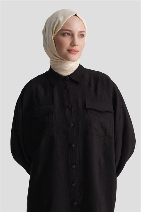 Rayon Karışımlı Tunik Siyah