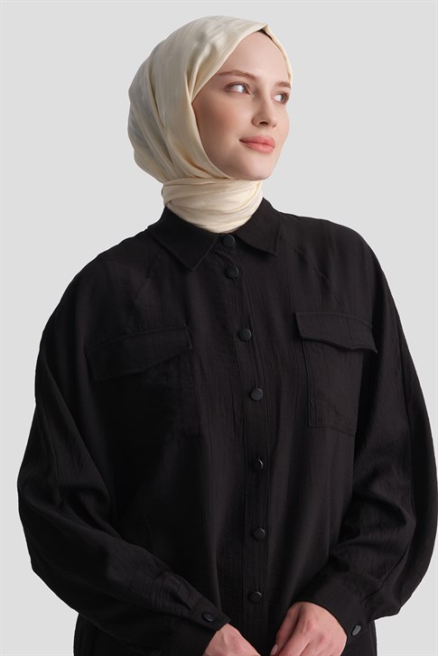 Rayon Karışımlı Tunik Siyah
