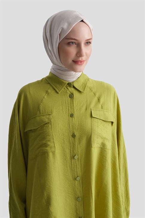 Rayon Karışımlı Tunik Yağ Yeşili
