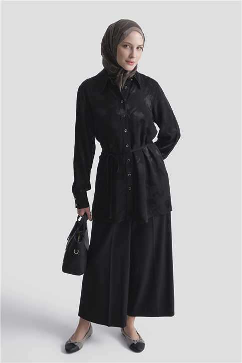 Jakarlı Tunik Siyah 