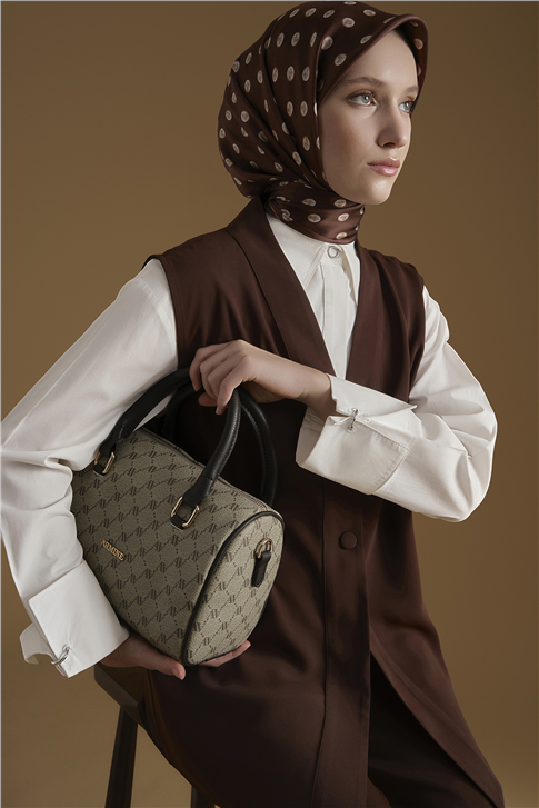 Düğmeli Oversize Yelek Acı kahve