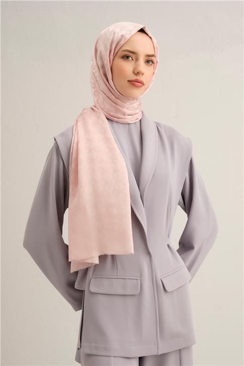 Armine Elegance İpek Pamuk Kare Monogram Şal 10066