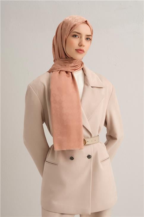 Armine Elegance İpek Pamuk Kare Monogram Şal 10694