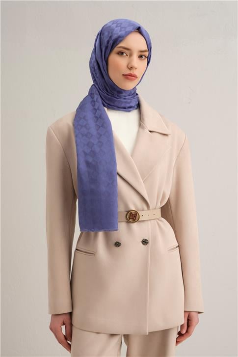 Armine Elegance İpek Pamuk Kare Monogram Şal 10700