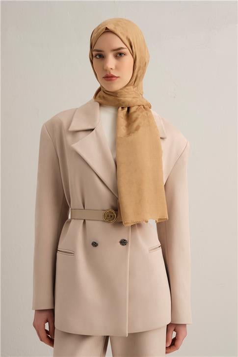 Armine Elegance İpek Pamuk Kare Monogram Şal 9915