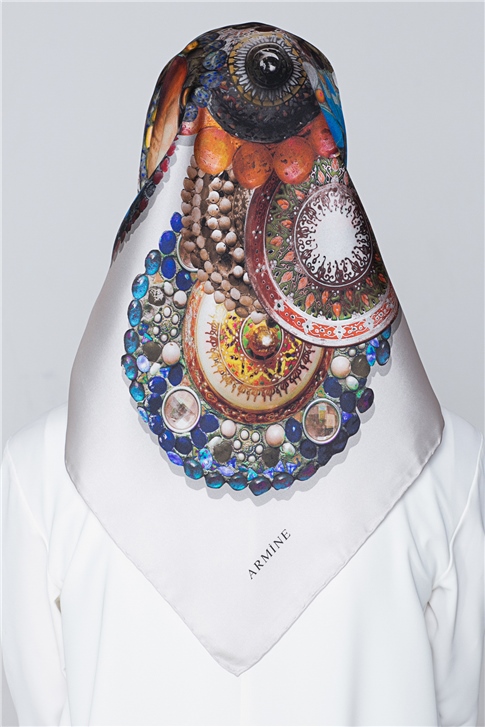 Armine Nostalji Twill İpek Eşarp 18Ya7405 15