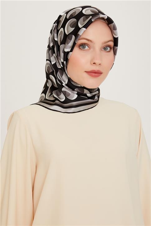 Armine Geometrik Desenli Sura Saf İpek Eşarp 9219D 05 04