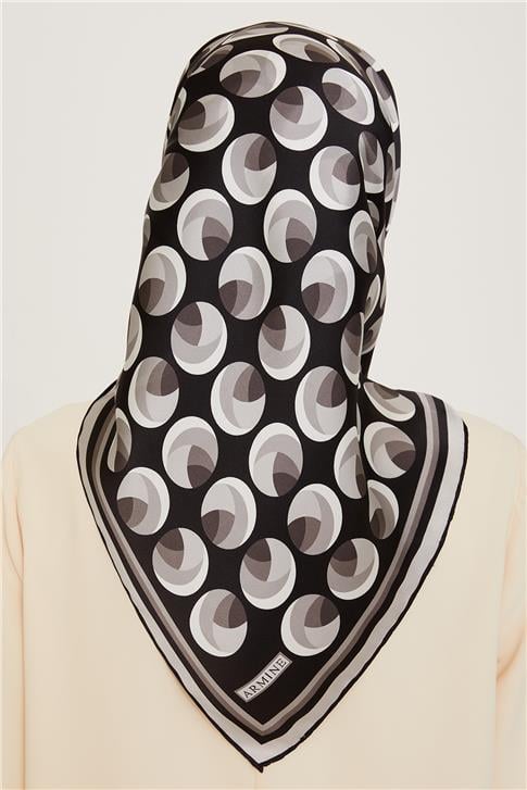 Armine Geometrik Desenli Sura Saf İpek Eşarp 9219D 05 04