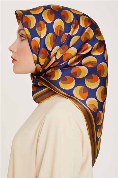 Armine Geometrik Desenli Twill Saf İpek Eşarp 9219D 50